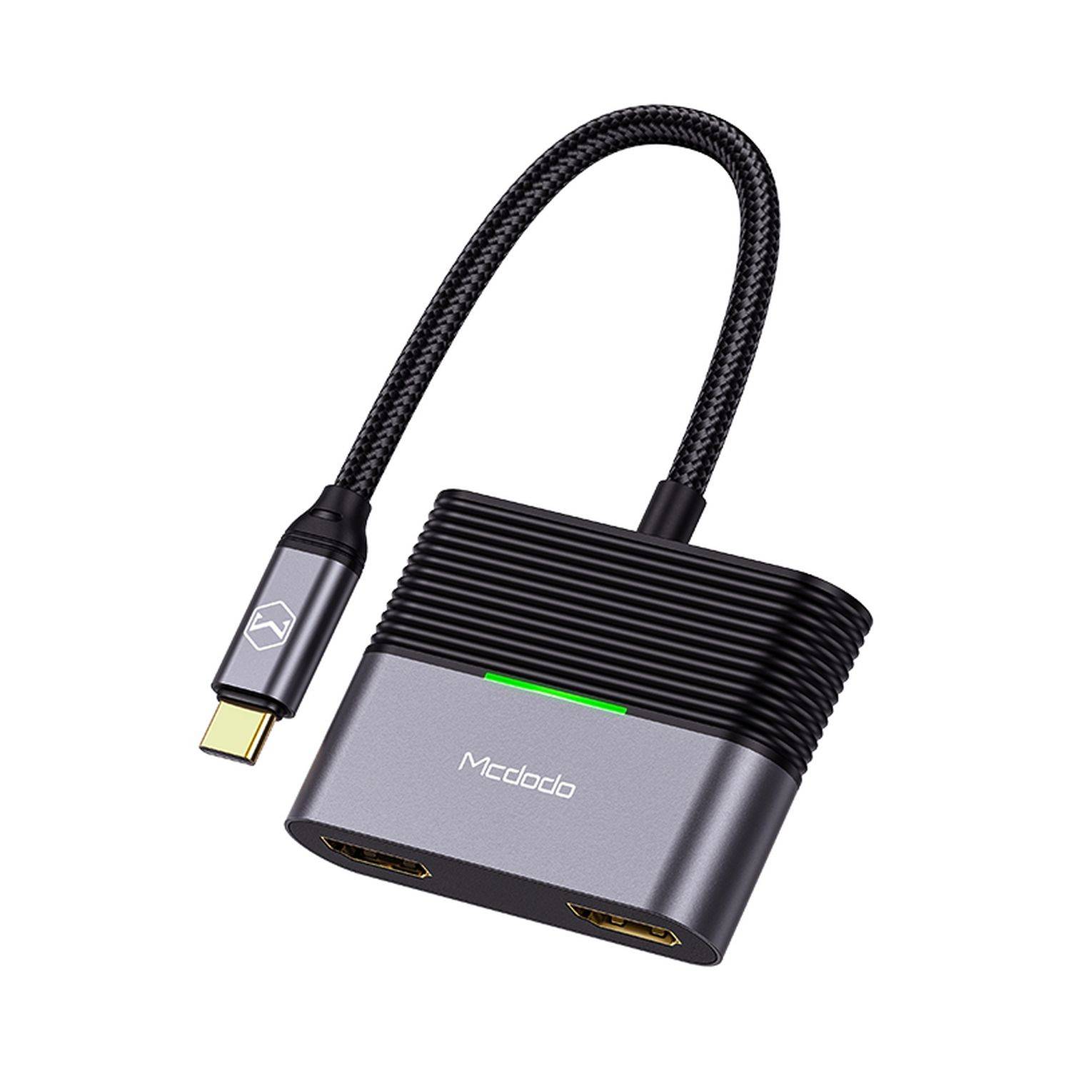 Mcdodo HU-7390 3in1 Type C HUB HDMI X 2+PD Gri Unterstützung der 4K-Auflösung