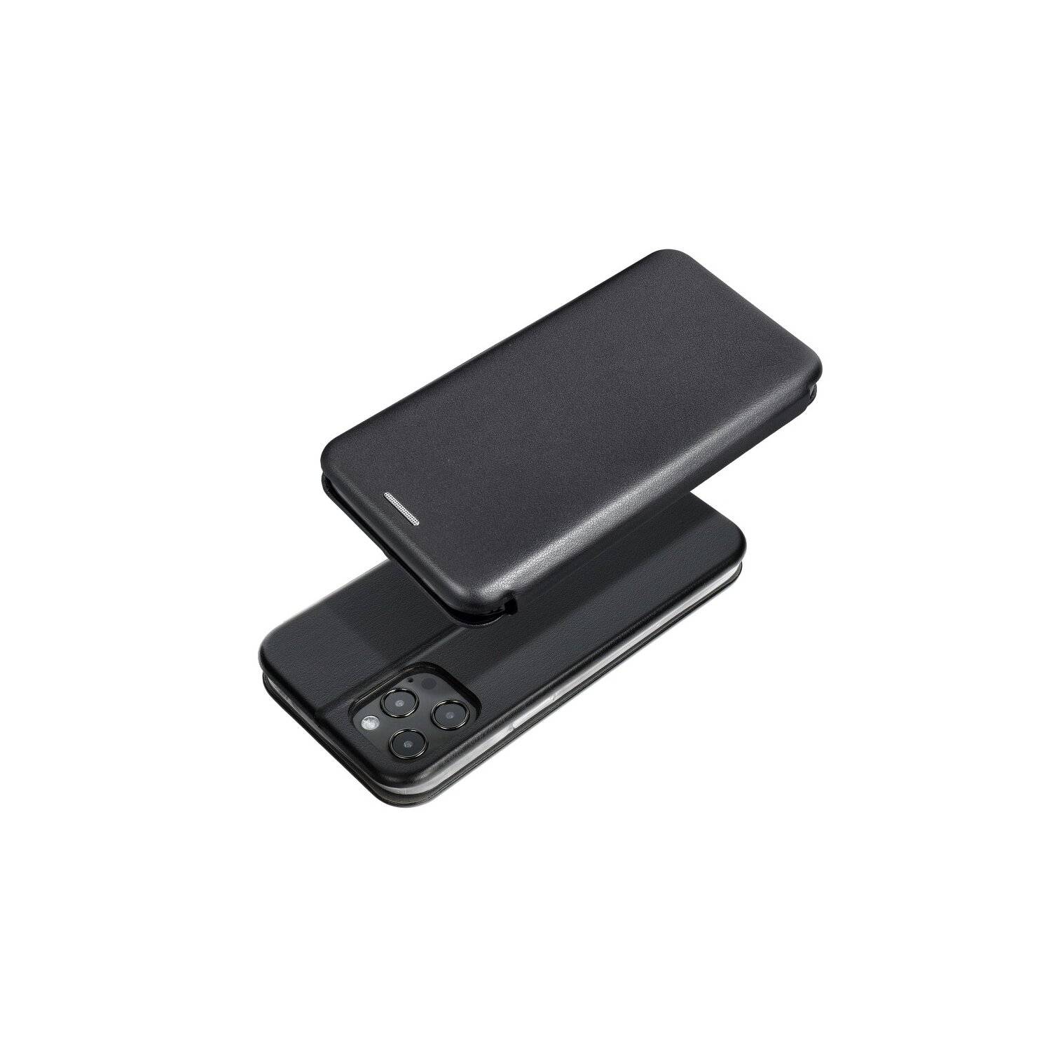Elegante Buch-Tasche Hülle Leder Optik "Elegance" Wallet Book-Style Schale kompaitbel mit iPhone 14 Plus Schwarz