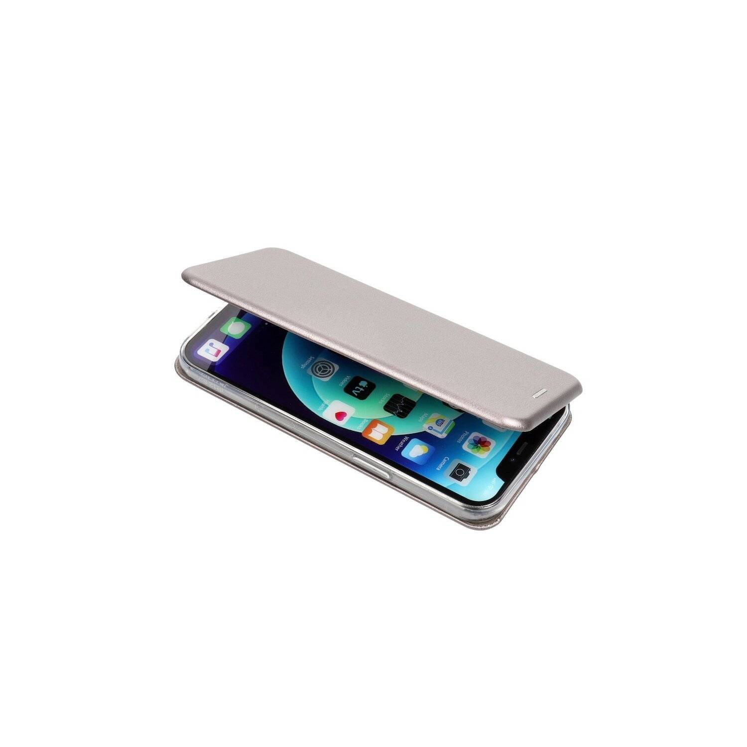 Elegante Buch-Tasche Hülle Leder Optik "Elegance" Wallet Book-Style Schale kompaitbel mit iPhone 14 Plus Grau