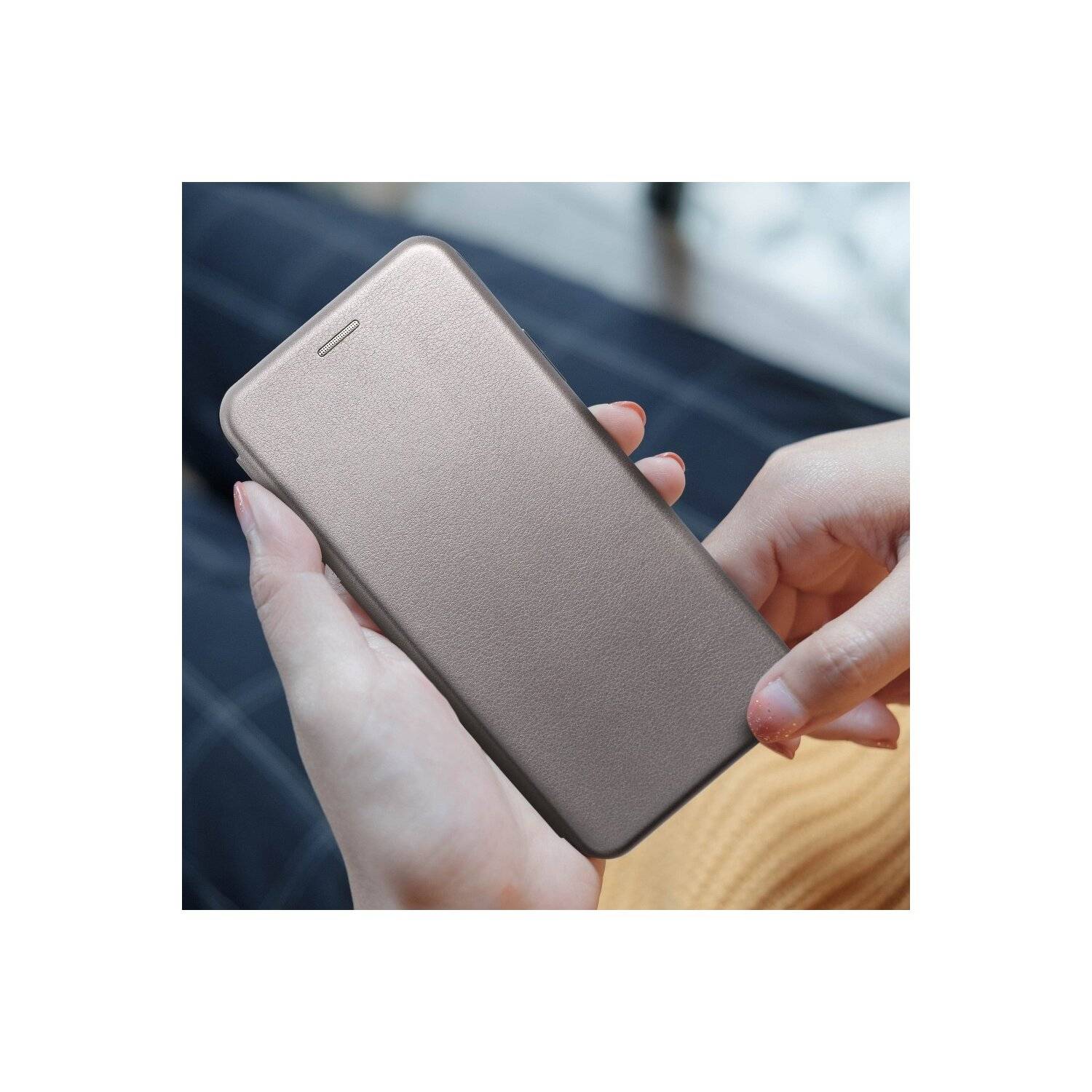 Elegante Buch-Tasche Hülle Leder Optik "Elegance" Wallet Book-Style Schale kompaitbel mit iPhone 14 Plus Grau