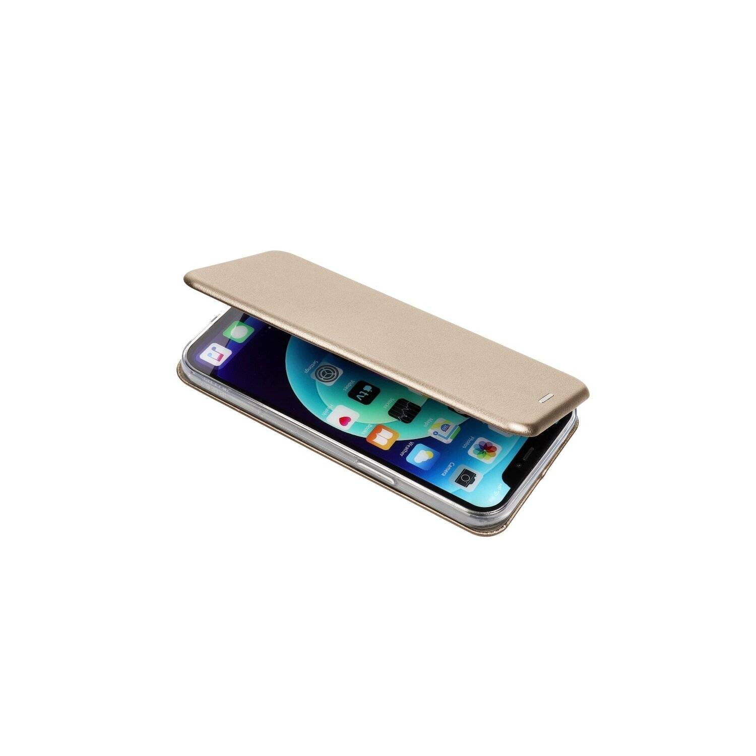 Elegante Buch-Tasche Hülle Leder Optik "Elegance" Wallet Book-Style Schale kompaitbel mit iPhone 14 Plus Gold