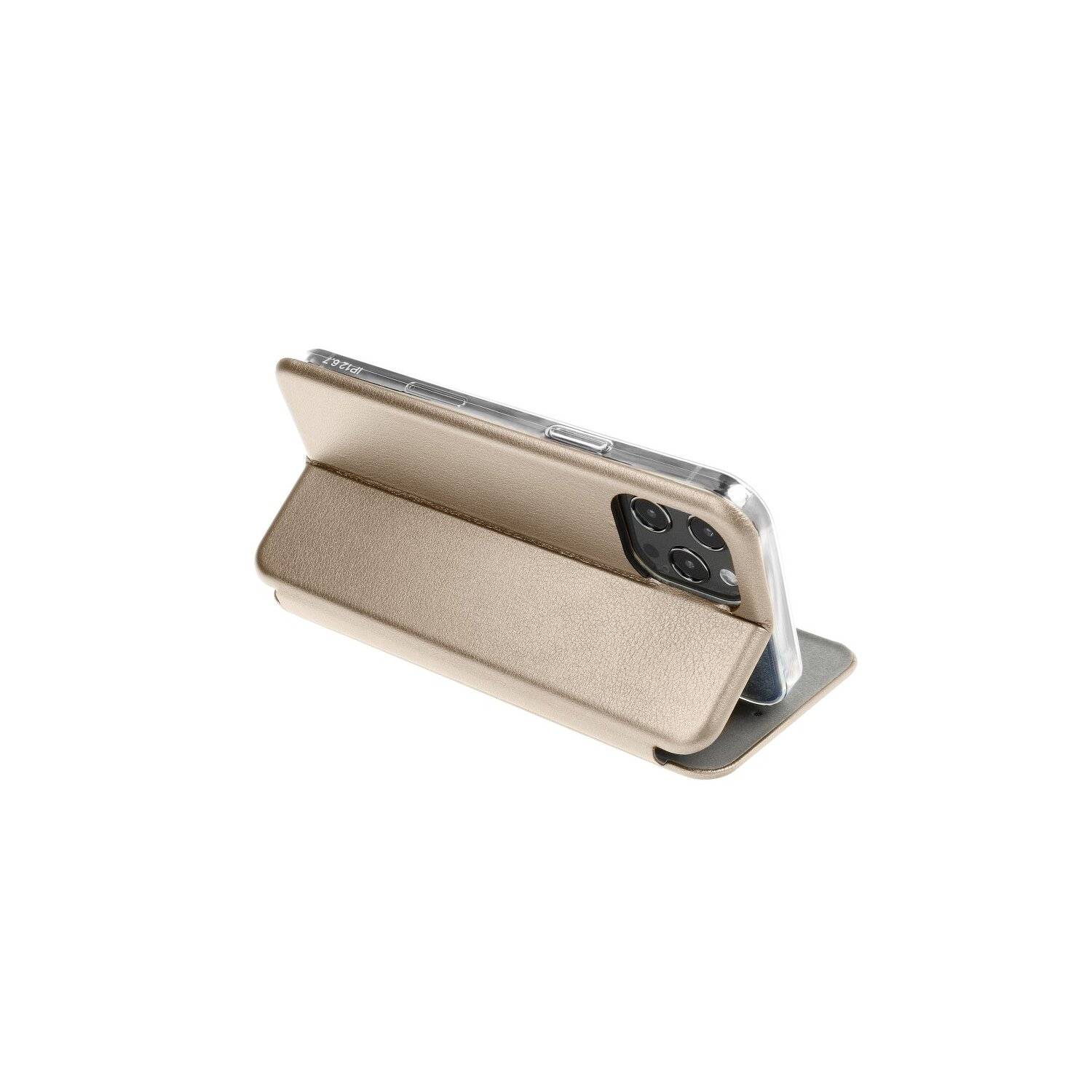 Elegante Buch-Tasche Hülle Leder Optik "Elegance" Wallet Book-Style Schale kompaitbel mit iPhone 14 Plus Gold