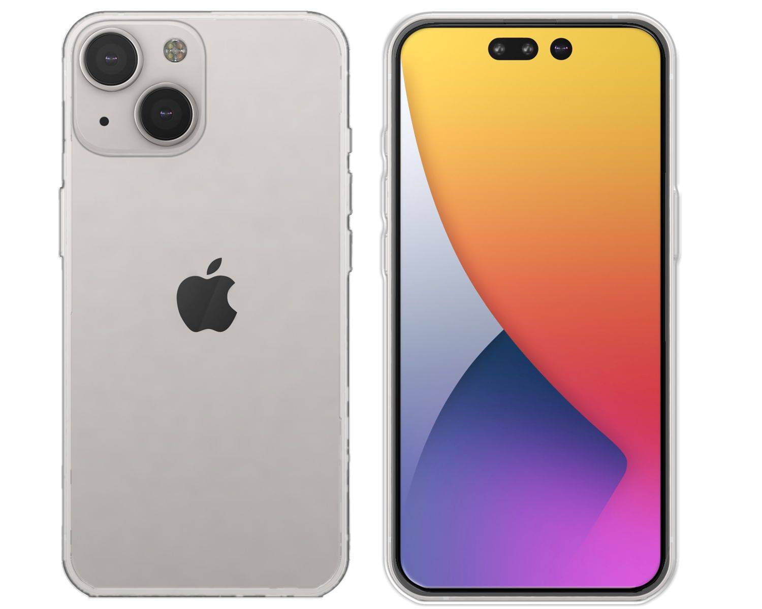 Silikon Hülle Basic kompatibel mit iPhone 14 Case TPU Soft Handy Cover Schutz Transparent
