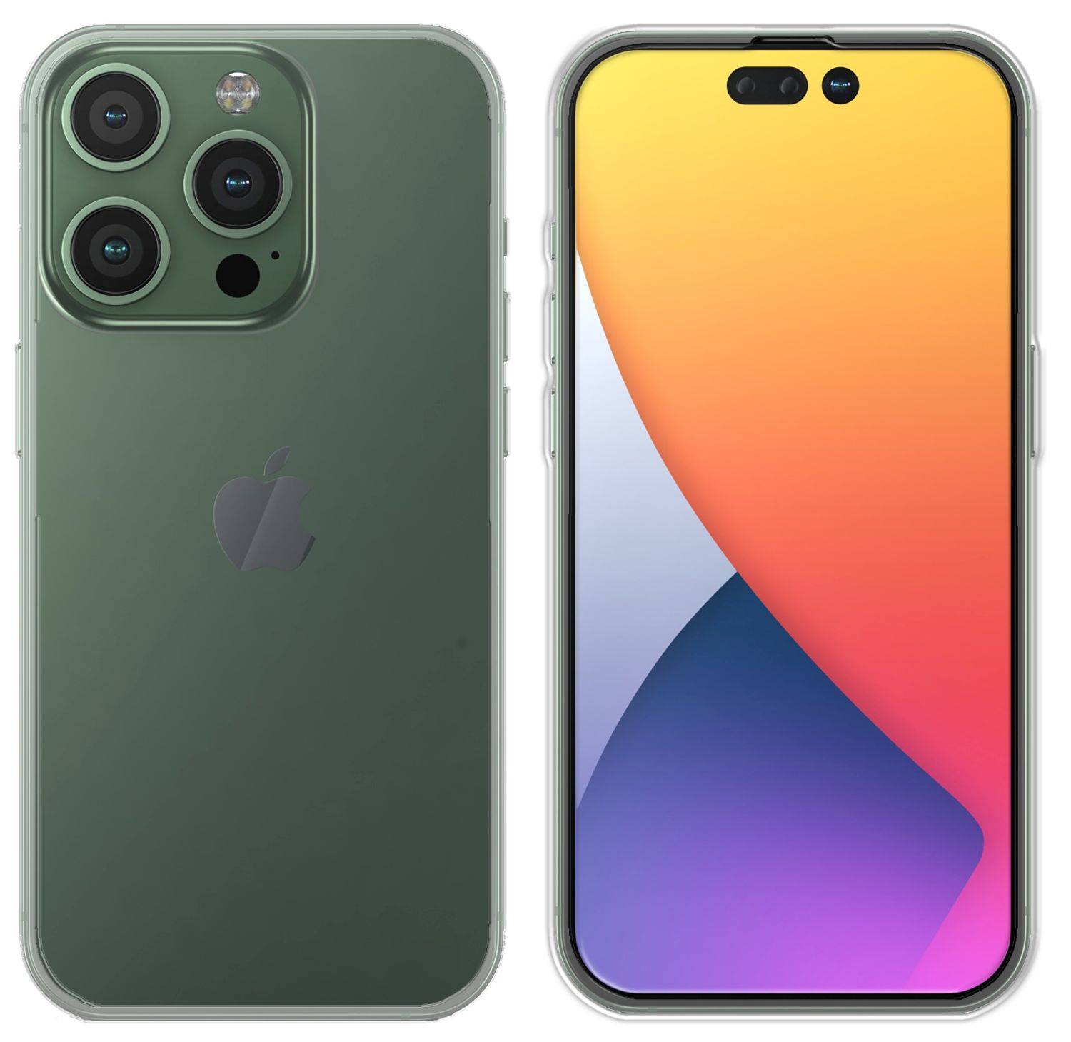 Silikon Hülle Basic kompatibel mit iPhone 14 Pro Case TPU Soft Handy Cover Schutz Transparent