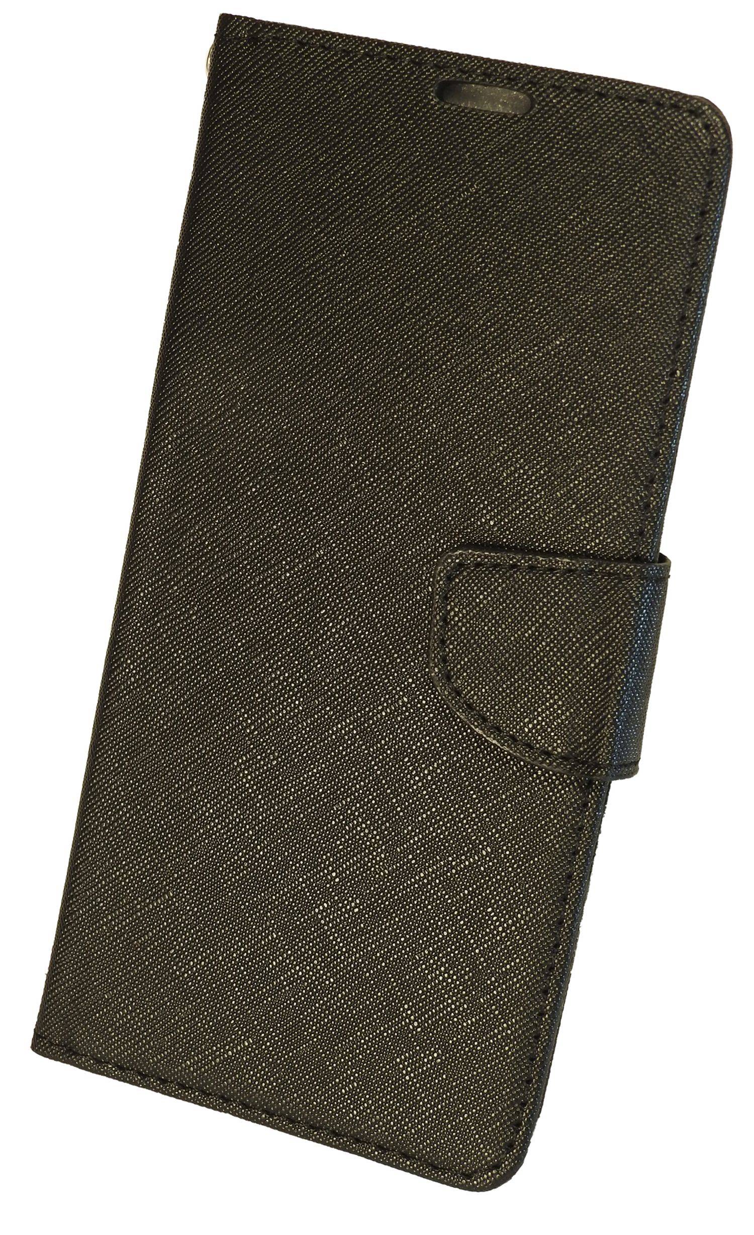 Buch Tasche "Fancy" für iPhone 14 Pro Handy Hülle Etui Brieftasche Schutzhülle mit Standfunktion, Kartenfach Schwarz
