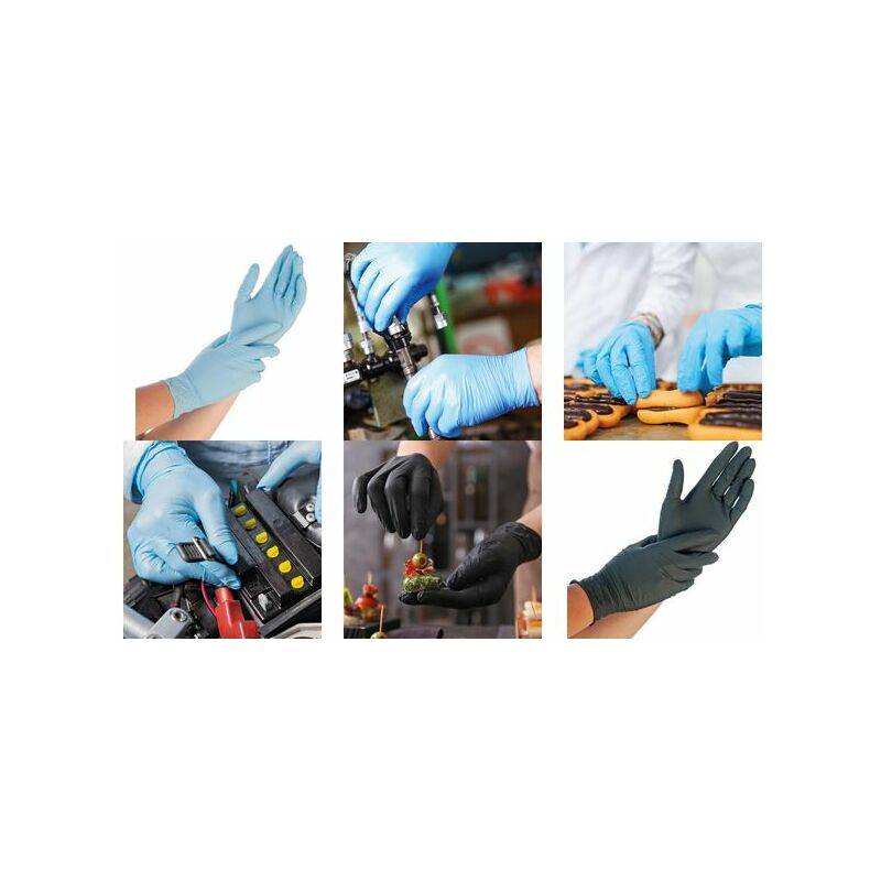 HYGOSTAR Nitril-Handschuh EXTRA SAFE, L, blau, puderfrei