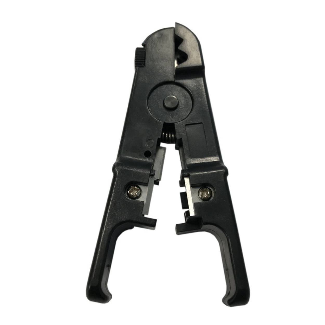 PremiumX PX-218 Abisolierwerkzeug Abisolierzange Schwarz für Koaxialkabel Computerkabel Lautsprecherkabel STP/UTP Kabel