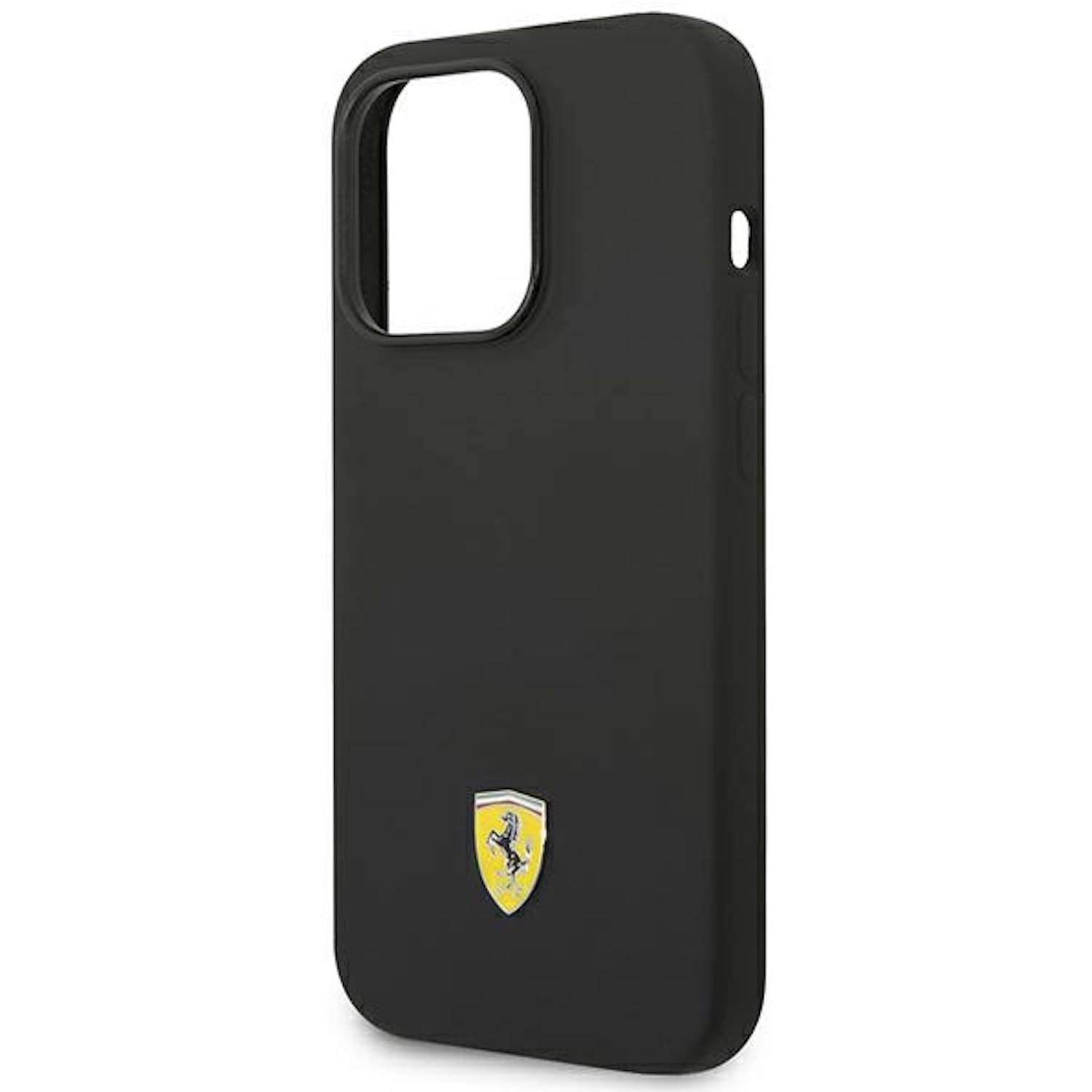 Ferrari Silikon Metal Logo Magsafe Hardcase Cover für Apple iPhone 14 Pro Max