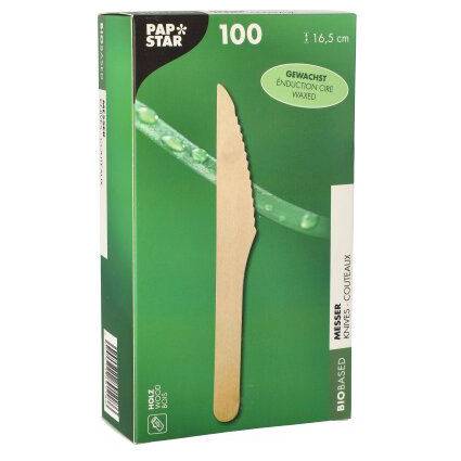 PAPSTAR Holz-Messer "pure", gewachst, Länge: 165 mm