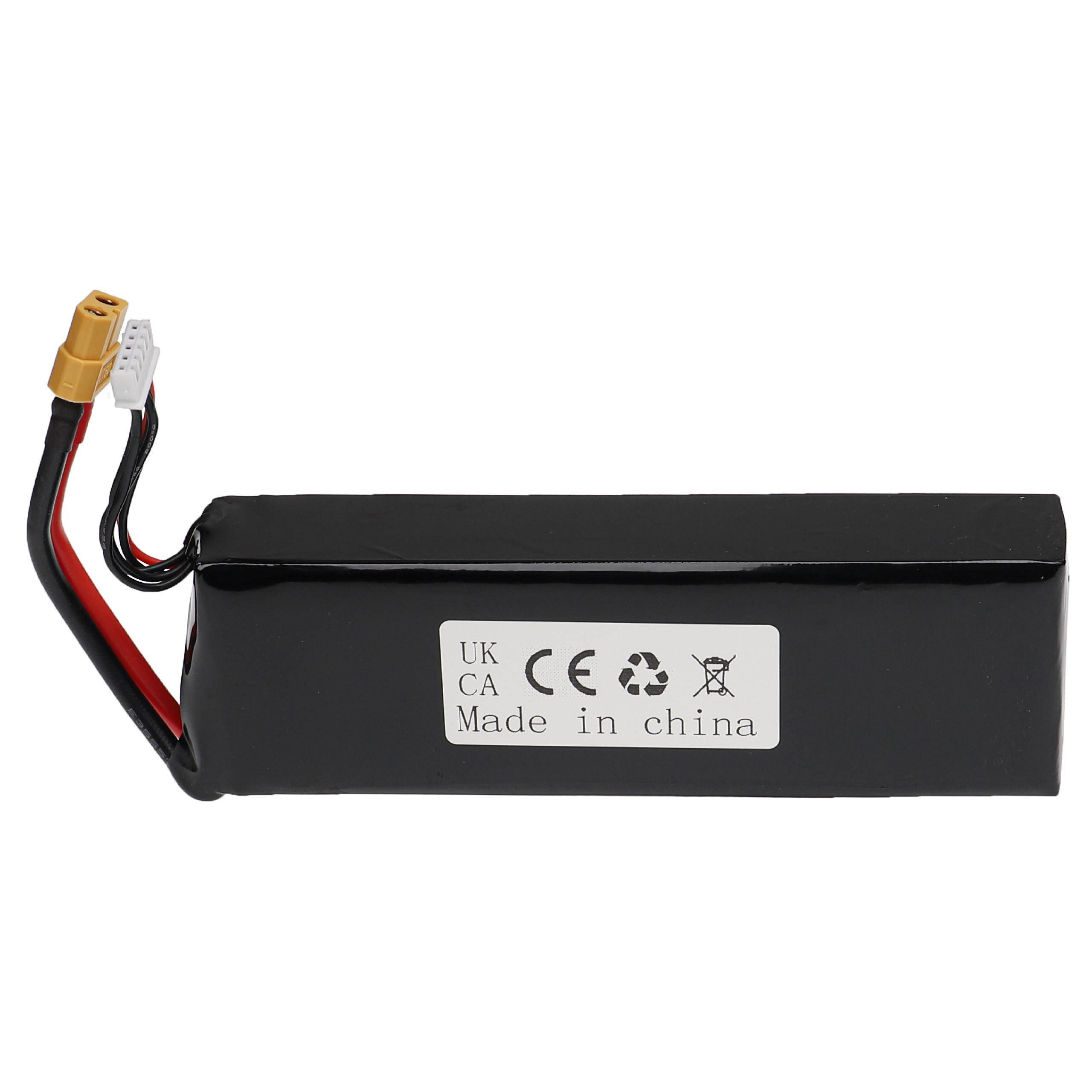 vhbw Akku kompatibel mit XT60 Stecker für Modellbau z.B. Racing Car, Helikopter, Flugzeug (6200mAh, 14,8V, Li-Polymer)