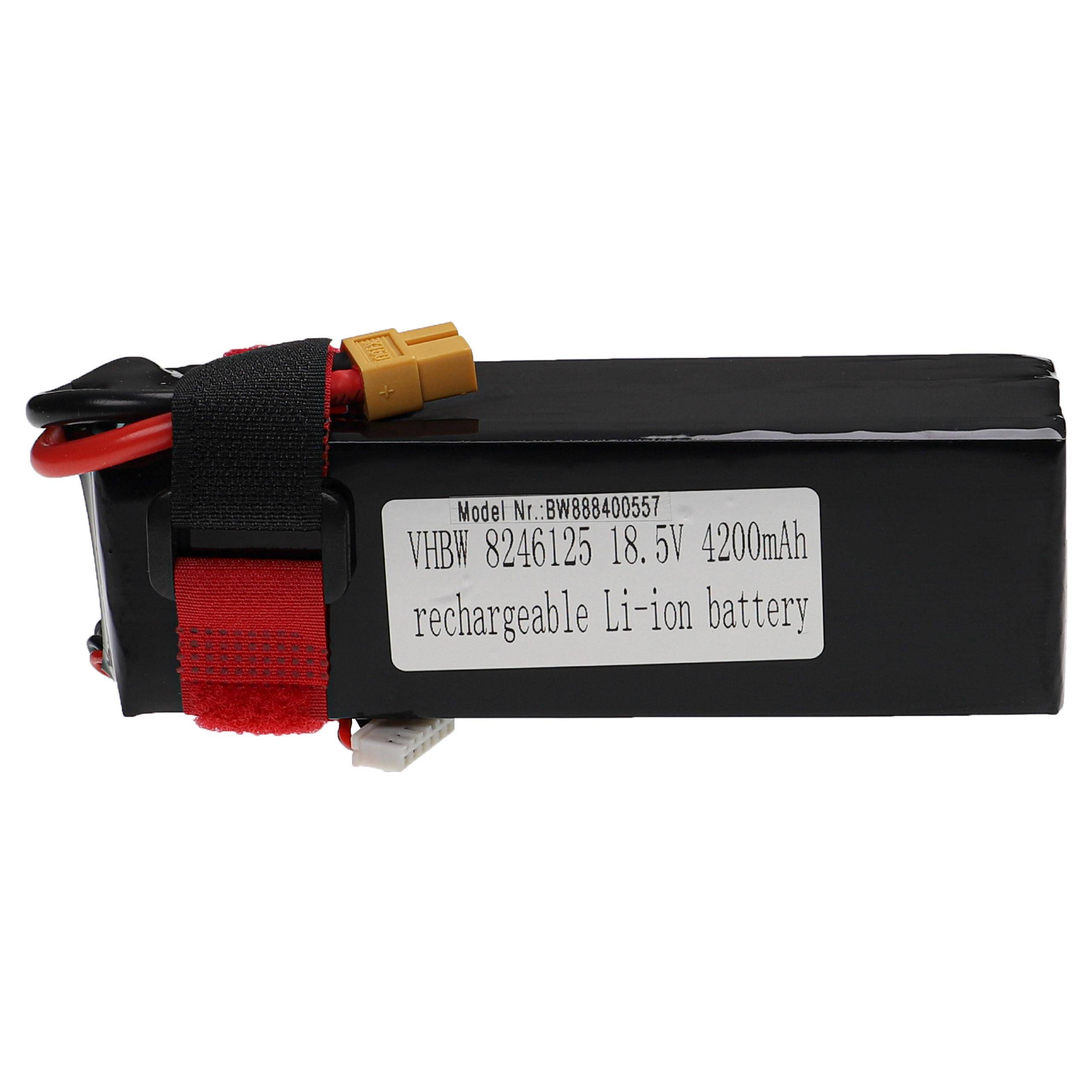 vhbw Akku kompatibel mit XT60 Stecker für Modellbau z.B. Racing Car, Helikopter, Flugzeug (4200mAh, 18,5V, Li-Polymer)