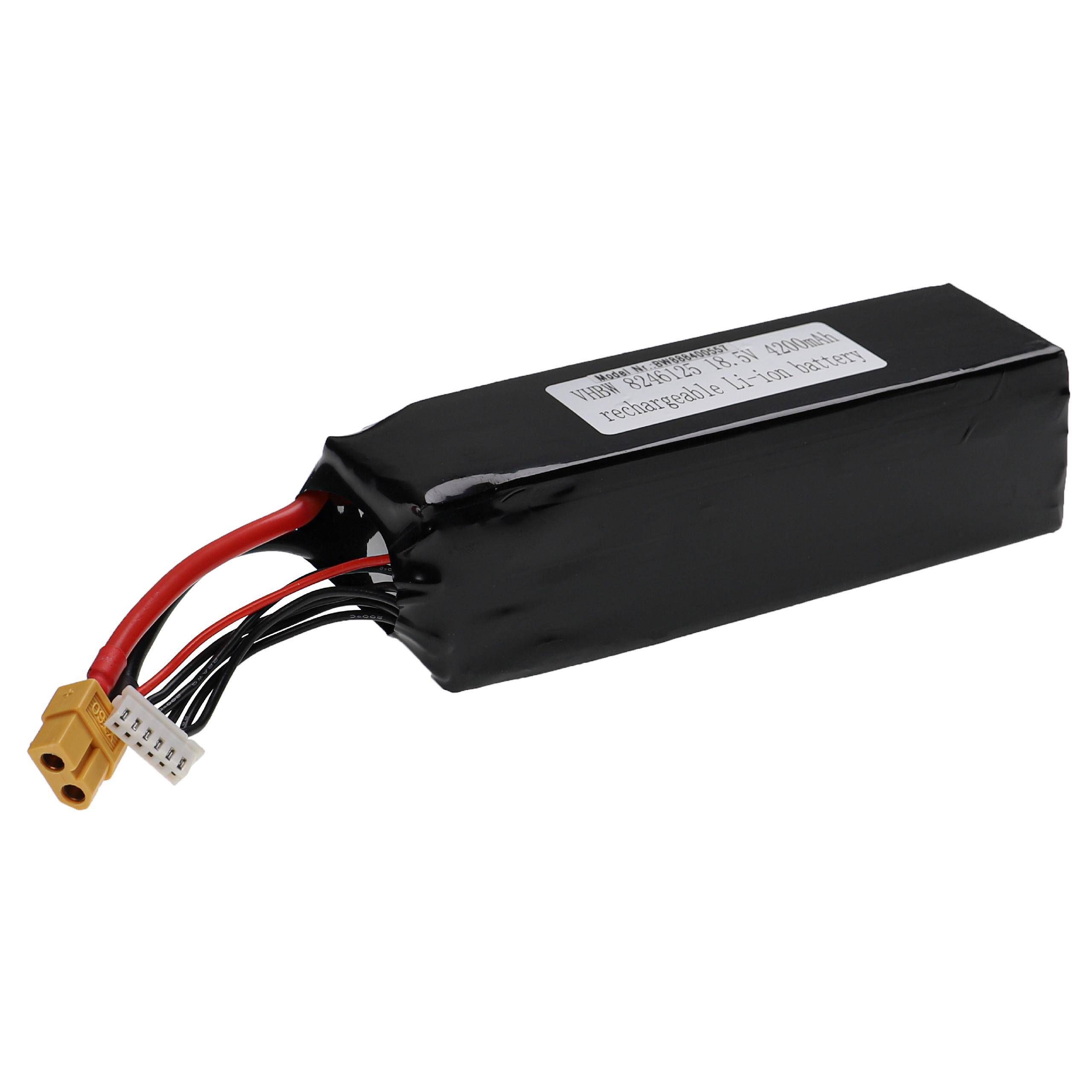 vhbw Akku kompatibel mit XT60 Stecker für Modellbau z.B. Racing Car, Helikopter, Flugzeug (4200mAh, 18,5V, Li-Polymer)