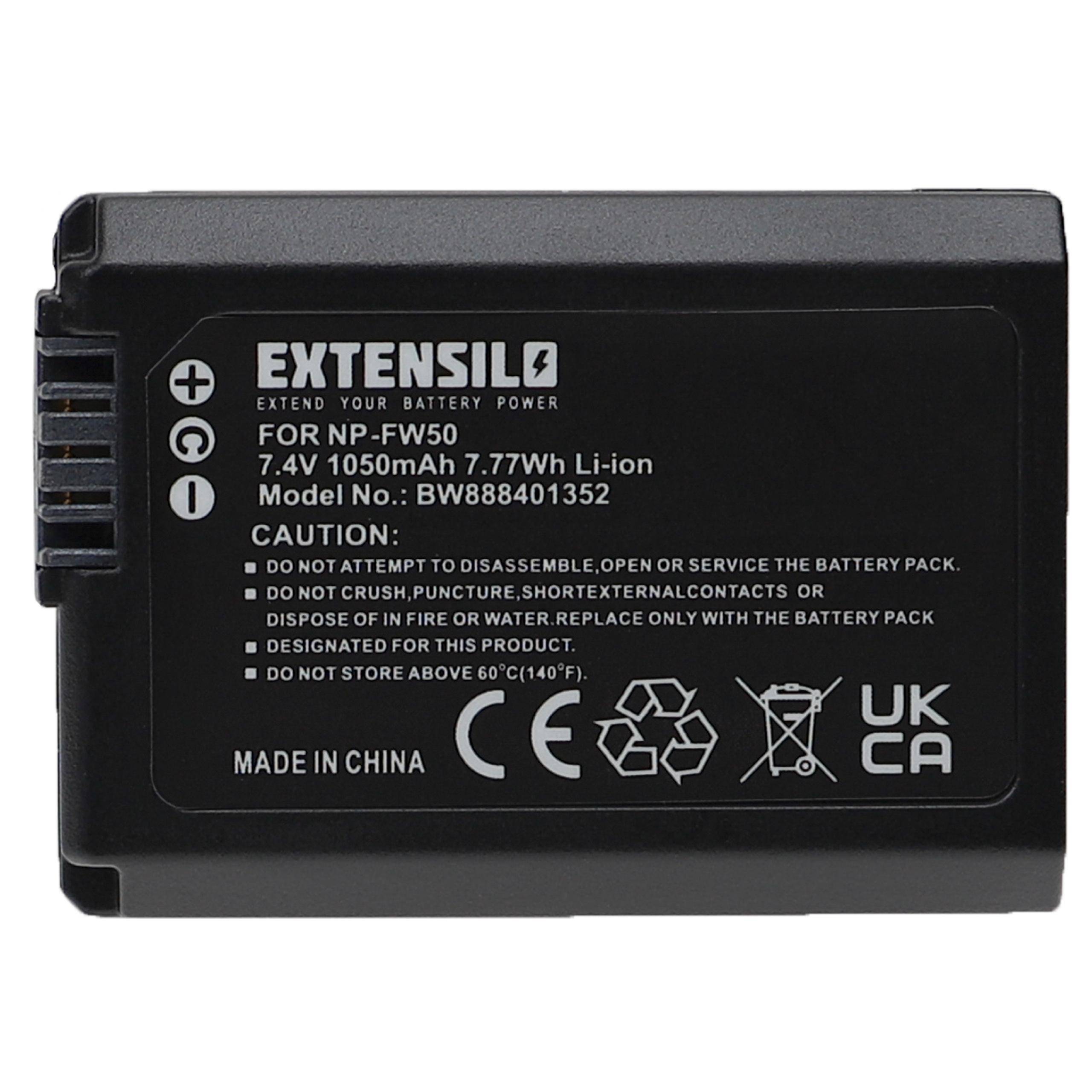 EXTENSILO Akku kompatibel mit Sony Alpha SLT-A55VB, SLT-A55VL, SLT-A55VY Kamera (1050 mAh, 7,4 V, Li-Ion)