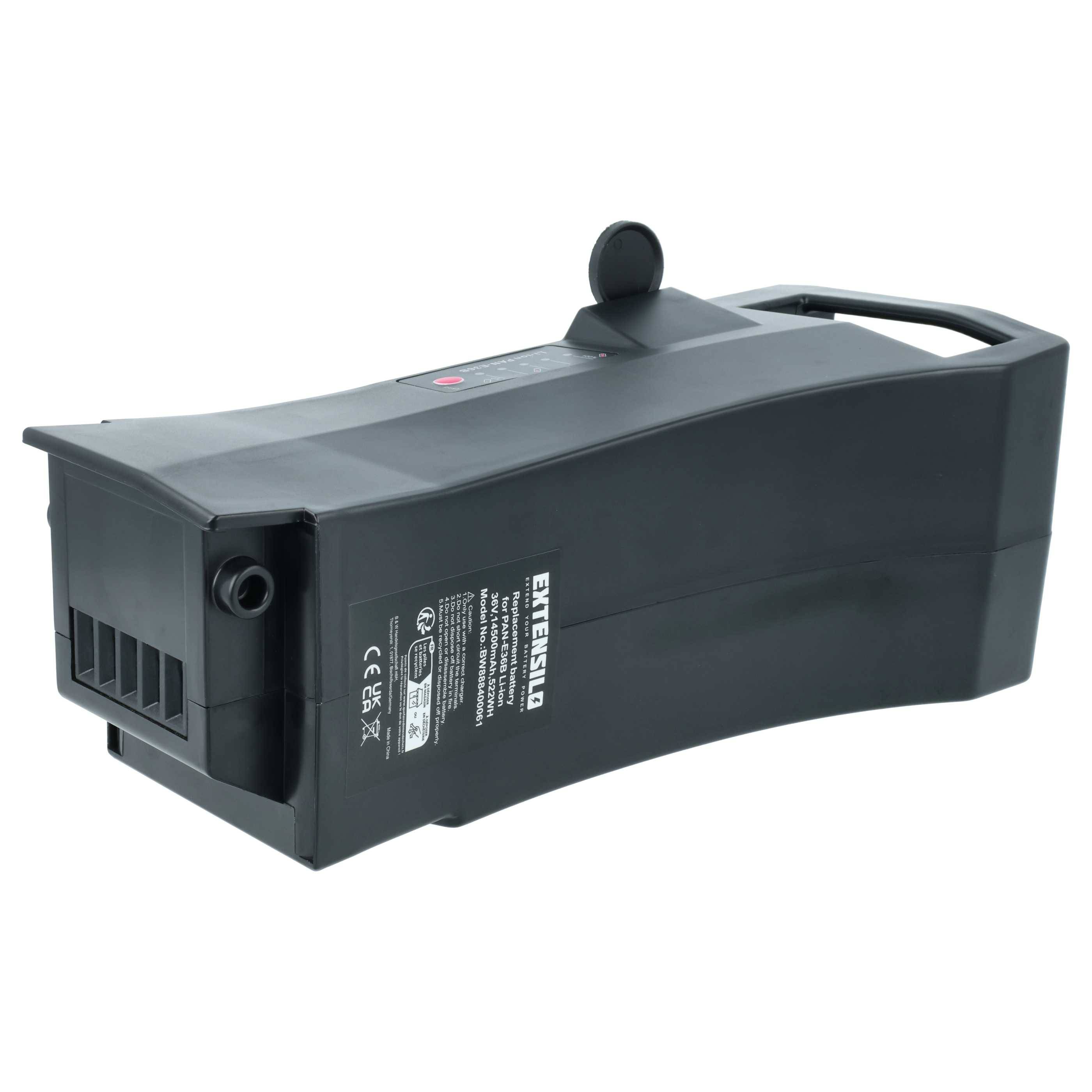 EXTENSILO Akku kompatibel mit Kalkhoff Sahel i8 Light 8-G Nexus, i8R 8-G Nexus E-Bike (14,5 Ah, 36 V, Li-Ion) - Schwarz