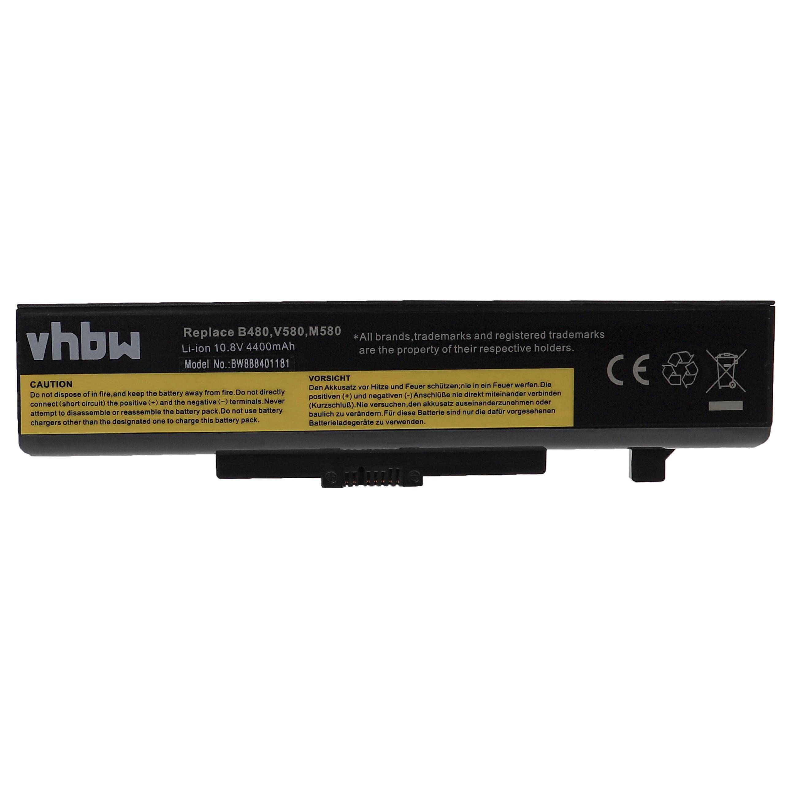 vhbw Akku kompatibel mit Lenovo G410, G480, G485, G500 20236, G485GX, G510, G485AX, G500, G505 Notebook (4400 mAh, 10,8 V, Li-Ion)