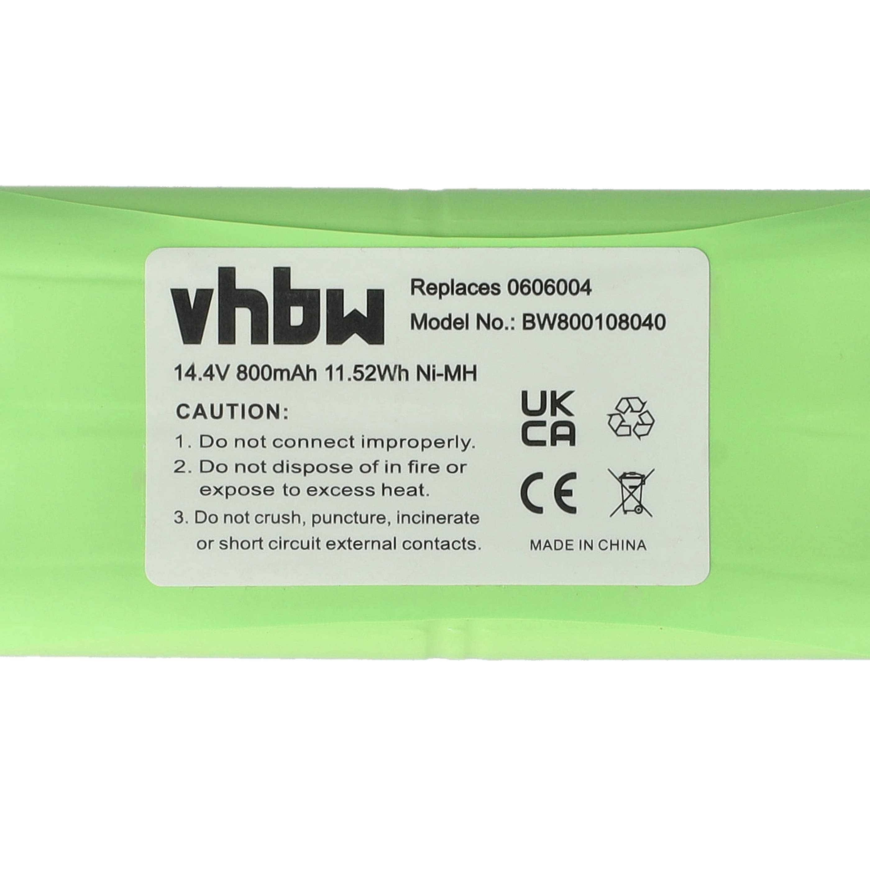 vhbw Akku Ersatz für Dirt Devil R1-L051B | 0607004, 0610014, 0606004, 0611004 für Staubsauger (800 mAh, 14,4 V, NiMH)
