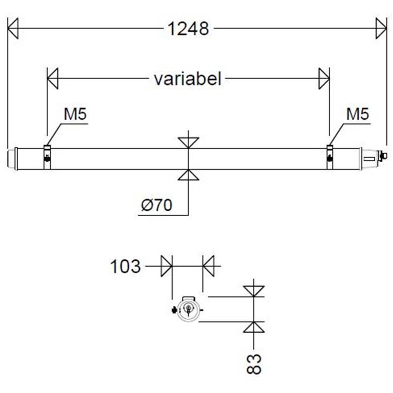 Schuch Licht LED-Rohrleuchte 107 12L42 XR DIMD