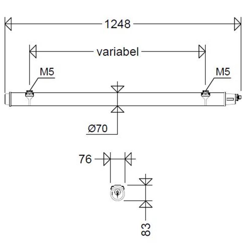 Schuch Licht LED-Rohrleuchte 107 12L42 XR LW DIMD