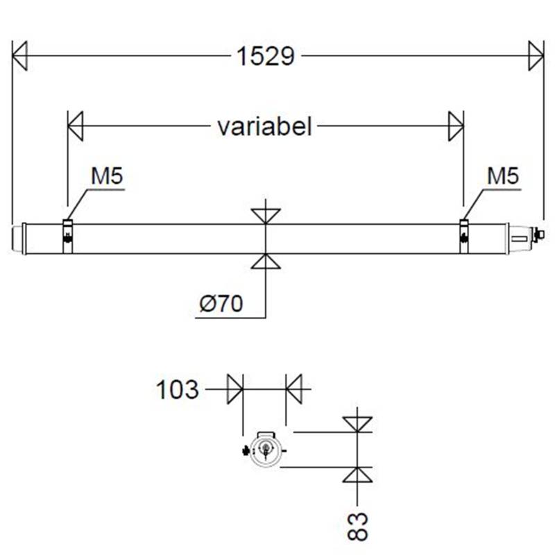Schuch Licht LED-Rohrleuchte 107 15L60 XR DIMD