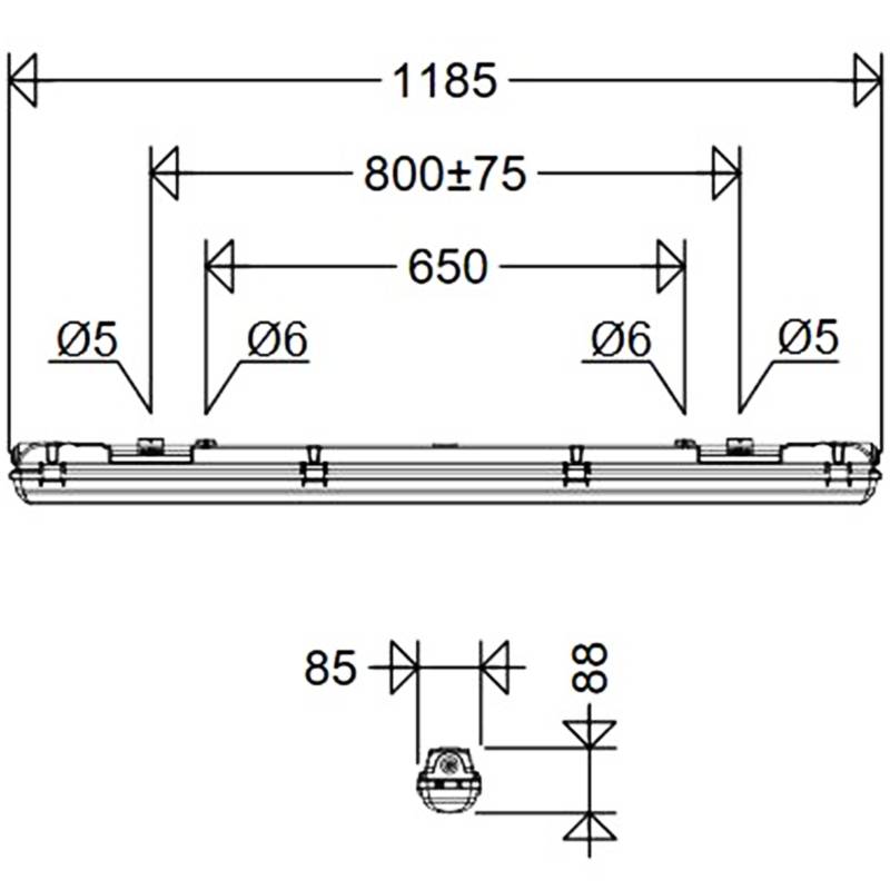 Schuch Licht LED-Feuchtraumleuchte 167 12L42G2 DIMC-Z30
