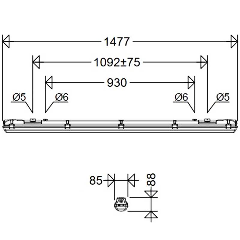 Schuch Licht LED-Feuchtraumleuchte 167 15L60G2 ER DIMD