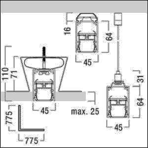 Zumtobel Group Kanal für LED-Lichtlinie SLOINslim K L1000 BK