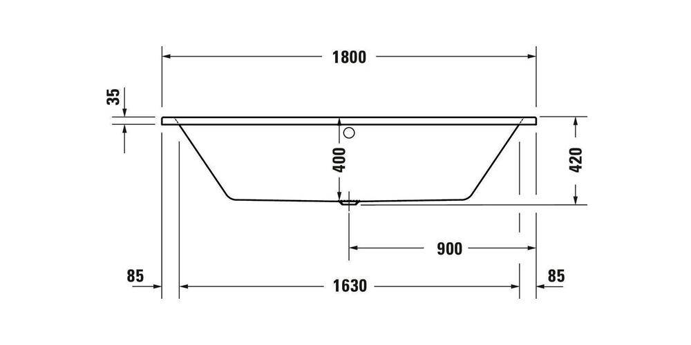 Duravit Badewanne No 1 2 Rückenschrägen weiß 1800x800mm weiß 1800 x