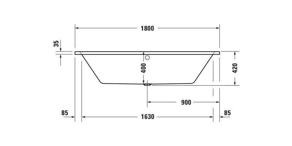 Duravit Badewanne No 1 2 Rückenschrägen weiß 1800x800mm weiß 1800 x