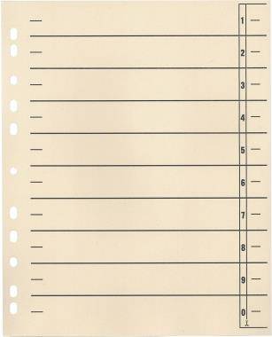 Trennblätter 24x30cm 190g 11fach gelocht chamois 100 St./Pack