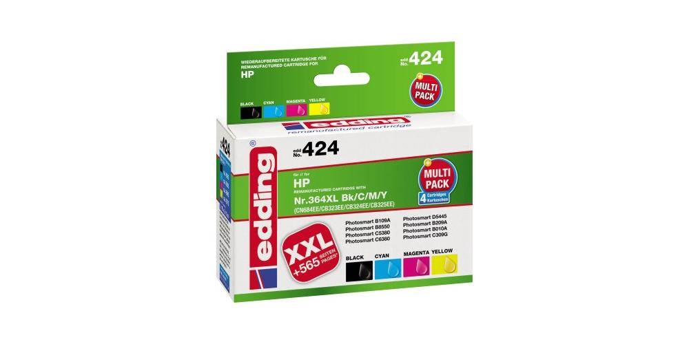 edding Tintenpatrone HP 364XL EDD-424 ca. 695 Seiten schwarz ca. 3 x
