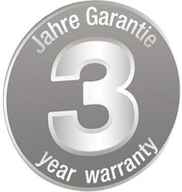 Rundes graues Garantie-Abzeichen mit der Aufschrift „3 Jahre Garantie