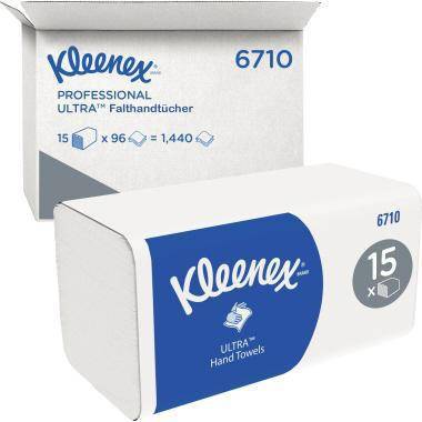 Zwei Kleenex Professional Ultra Handtuchboxen, mit der Bezeichnung 6710, mit „15 x 96