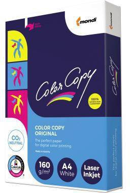 Farbkopie Original A4 weißes Laser-Inkjet-Papier Paket, 160 g/m², mit CO2-neutral und 100% Farbkopiequalitäts-Siegeln.