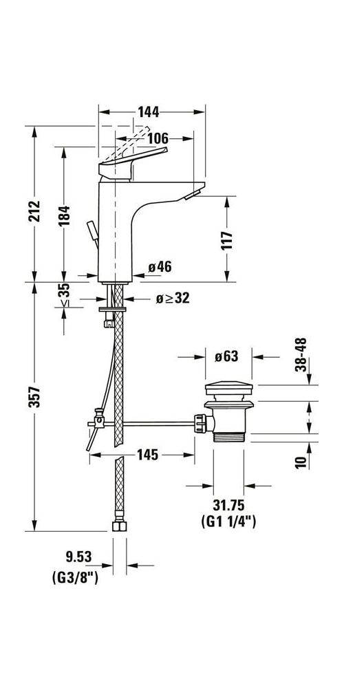 Duravit Einhebel-Waschtischmischer No 1 chrom mit