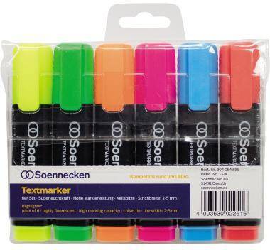 Soennecken Textmarker 3374 sortiert 6 St./Pack.