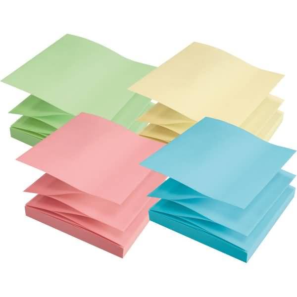Haftnotiz oeco 5866 RC Z-Falz 75x75mm 100 Blatt sortiert 12 Stück