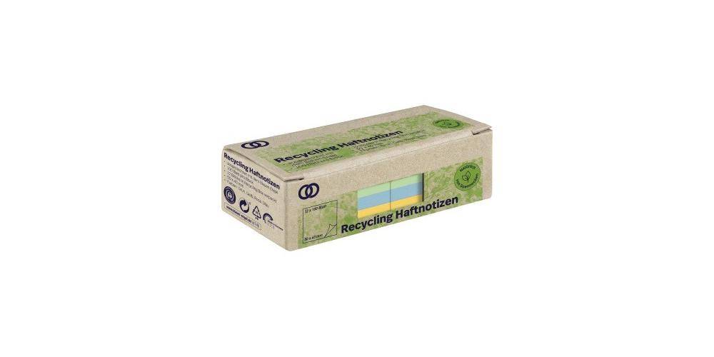 Soennecken Haftnotiz oeco Recycling 50 x 40 mm (B x H) grün gelb rosa