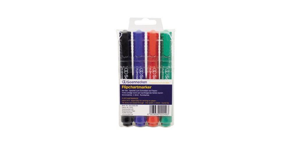 Soennecken Flipchartmarker 1-3mm farbig sortiert 4 St./Pack.