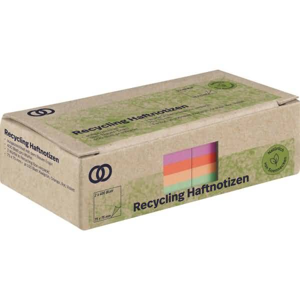 Haftnotiz oeco 5873 RC 75x75mm 400 Blatt sortiert 2 Stück
