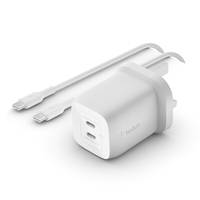 Belkin BoostCharge Pro GaN - Netzteil - PPS- und GaN-Technologie - 65 Watt - Fast Charge, PD 3.0 - 2 Ausgabeanschlussste