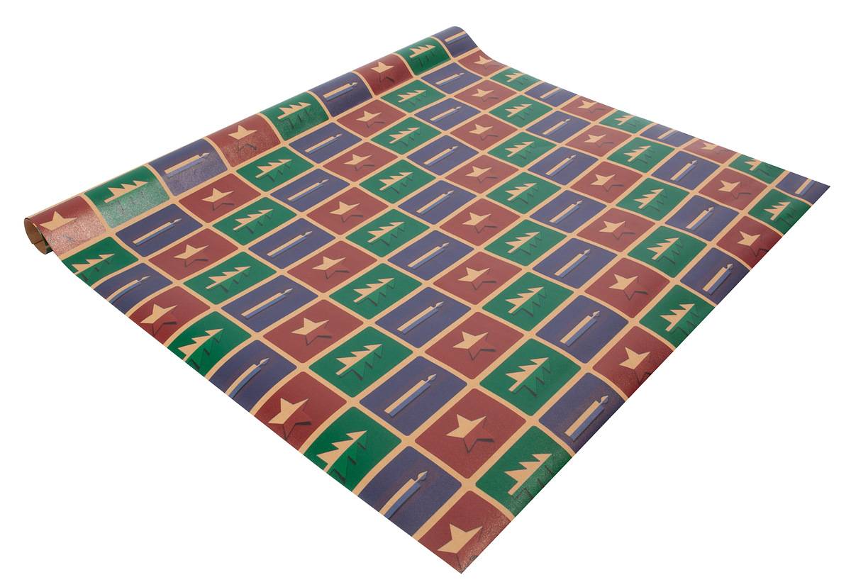 SIGEL Weihnachts-Geschenkpapier Cut-out style - rot, grün, violett - 5 m x 500 mm
