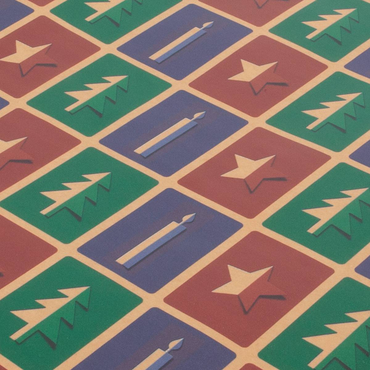 SIGEL Weihnachts-Geschenkpapier Cut-out style - rot, grün, violett - 5 m x 500 mm