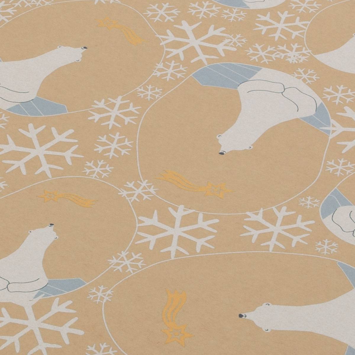 SIGEL Weihnachts-Geschenkpapier Polar bear with shooting star - beige, weiß, gelb - 5 m x 500 mm