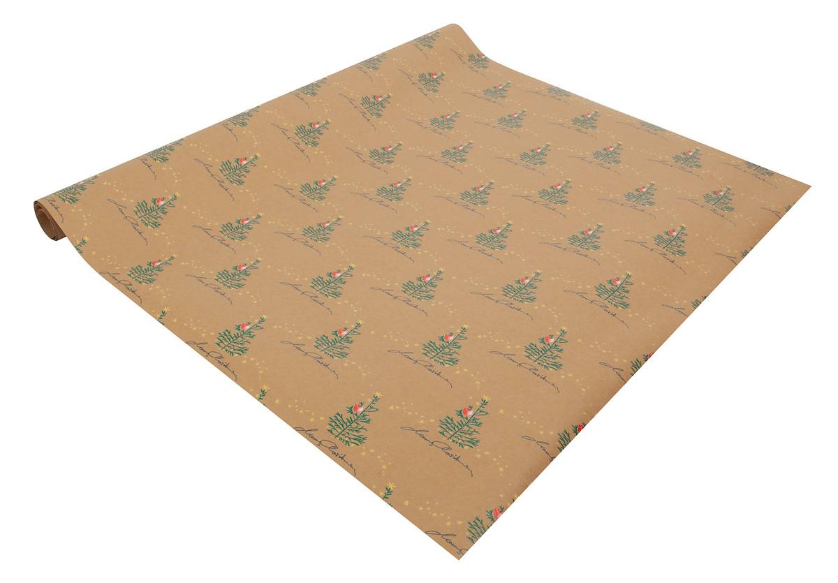 SIGEL Weihnachts-Geschenkpapier Christmas with apples - beige, grün, rot - 5 m x 500 mm