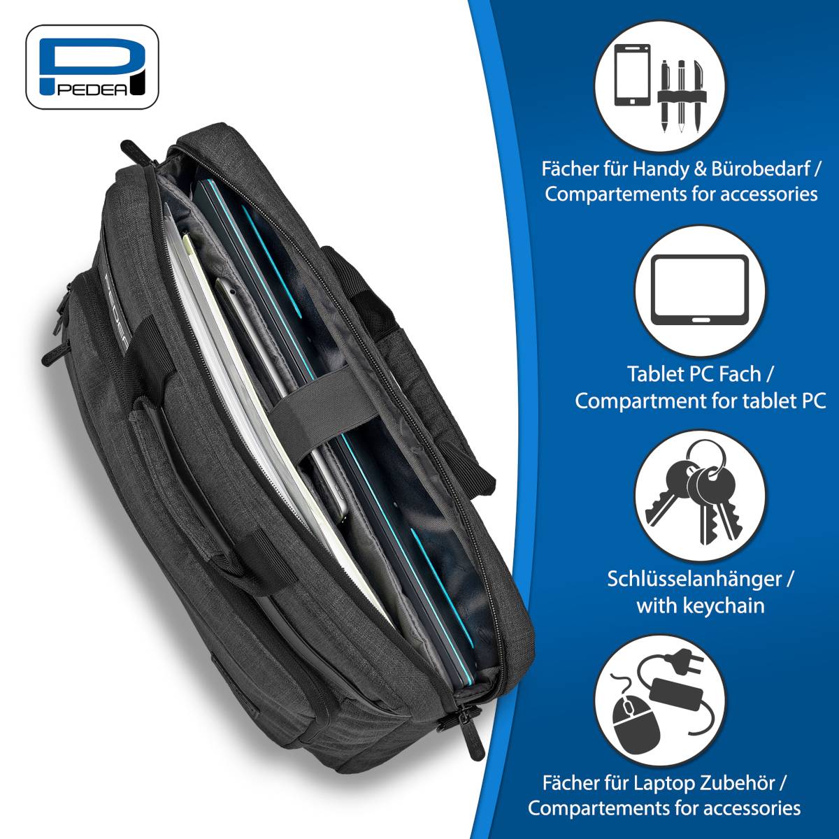 Laptoptasche URBAN kompakt 15.6Zoll grau