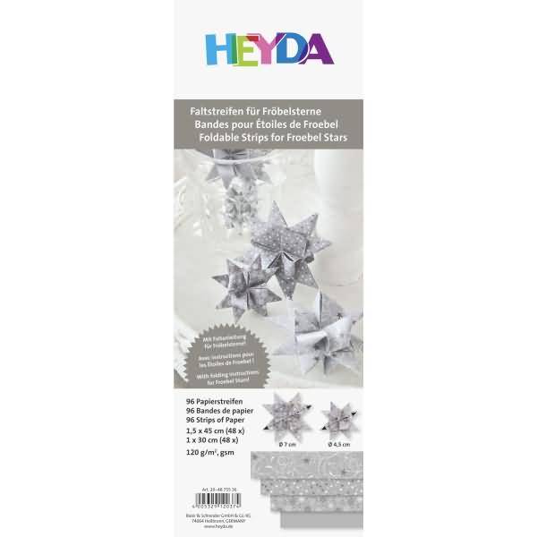 Faltstreifen Fröbelsterne 1,5x45 cm silber VE=96 Stück