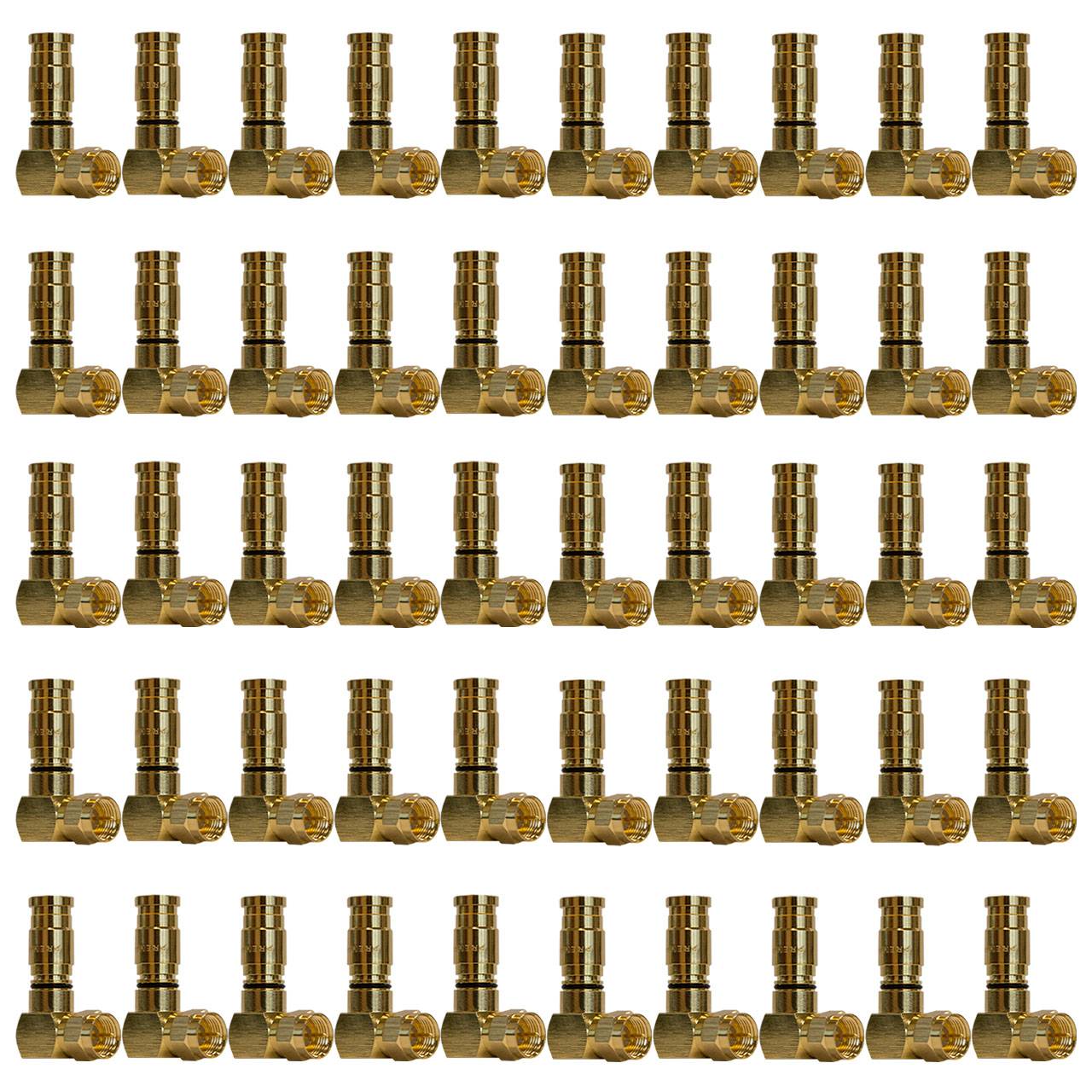 PremiumX 50x XCon G1-90 90° Kompressionsstecker Winkelstecker F-Kompressionsstecker für SAT Kabel Koaxialkabel 7,5mm