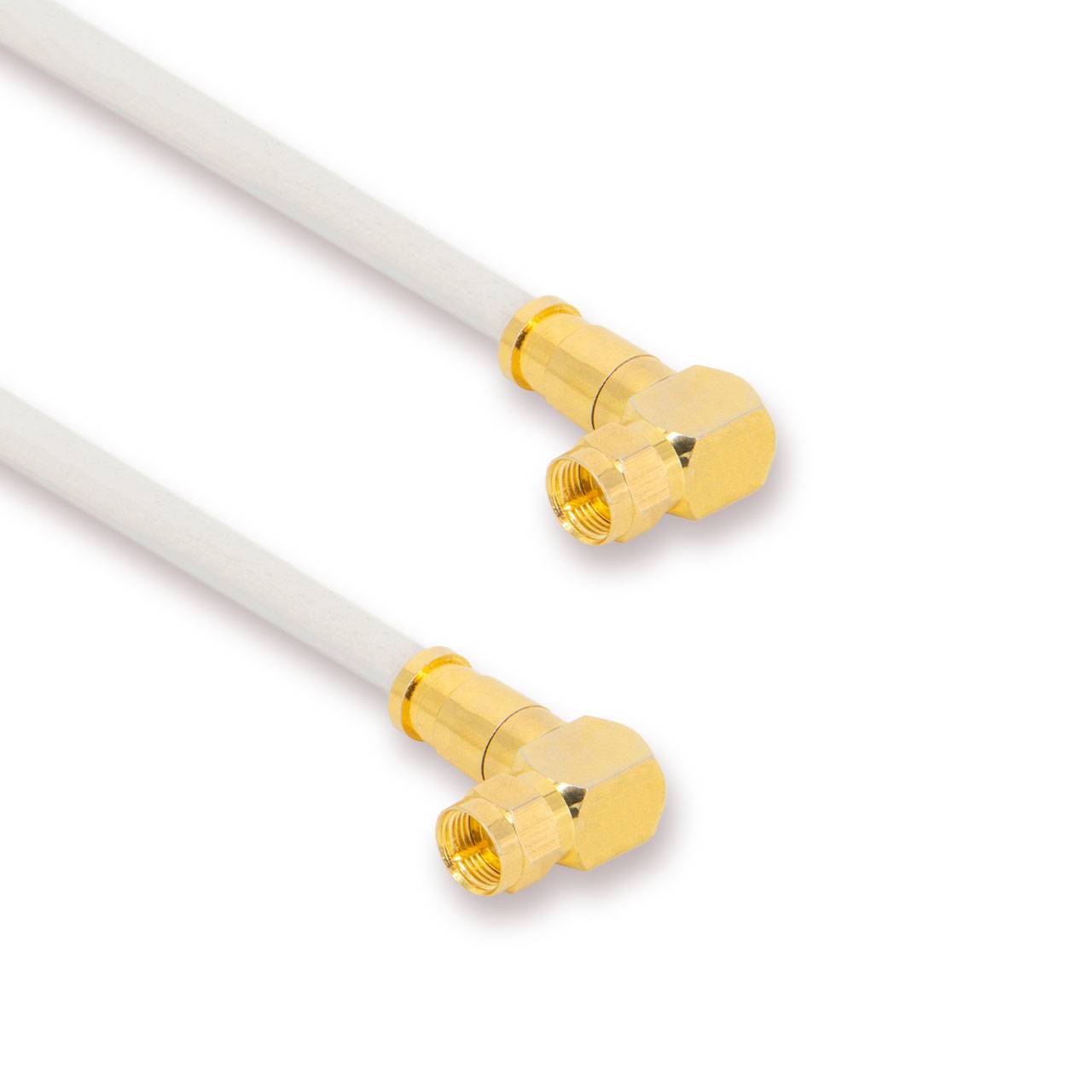 PremiumX 3m Antennenkabel Fernsehkabel Reines Kupfer Kabel Koax Koaxial Winkelstecker 90° vergoldet TV Sat HDTV UHD