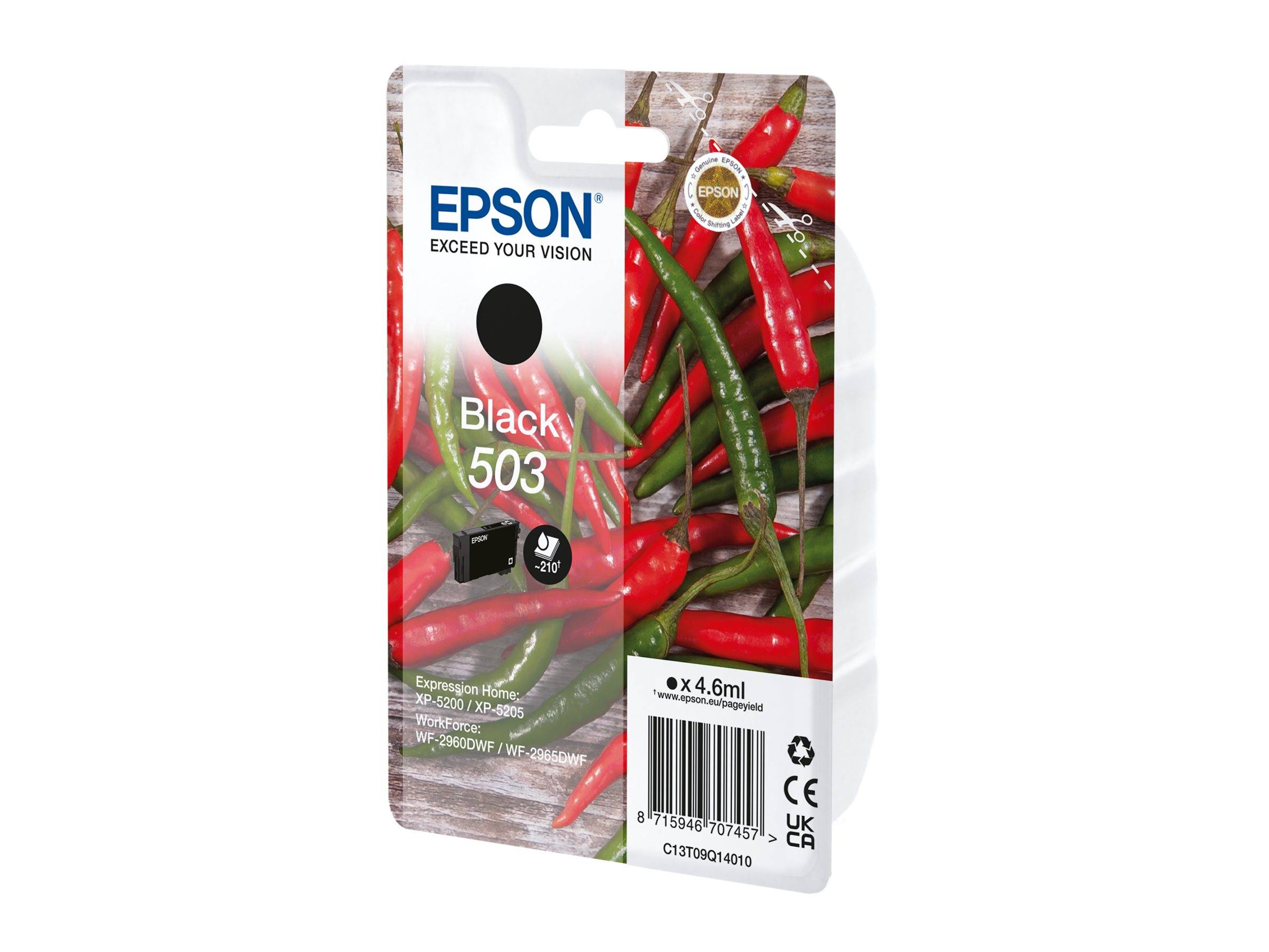 Epson 503 - 4.6 ml - Schwarz - original - Blister mit RF- / akustischem Alarmsignal