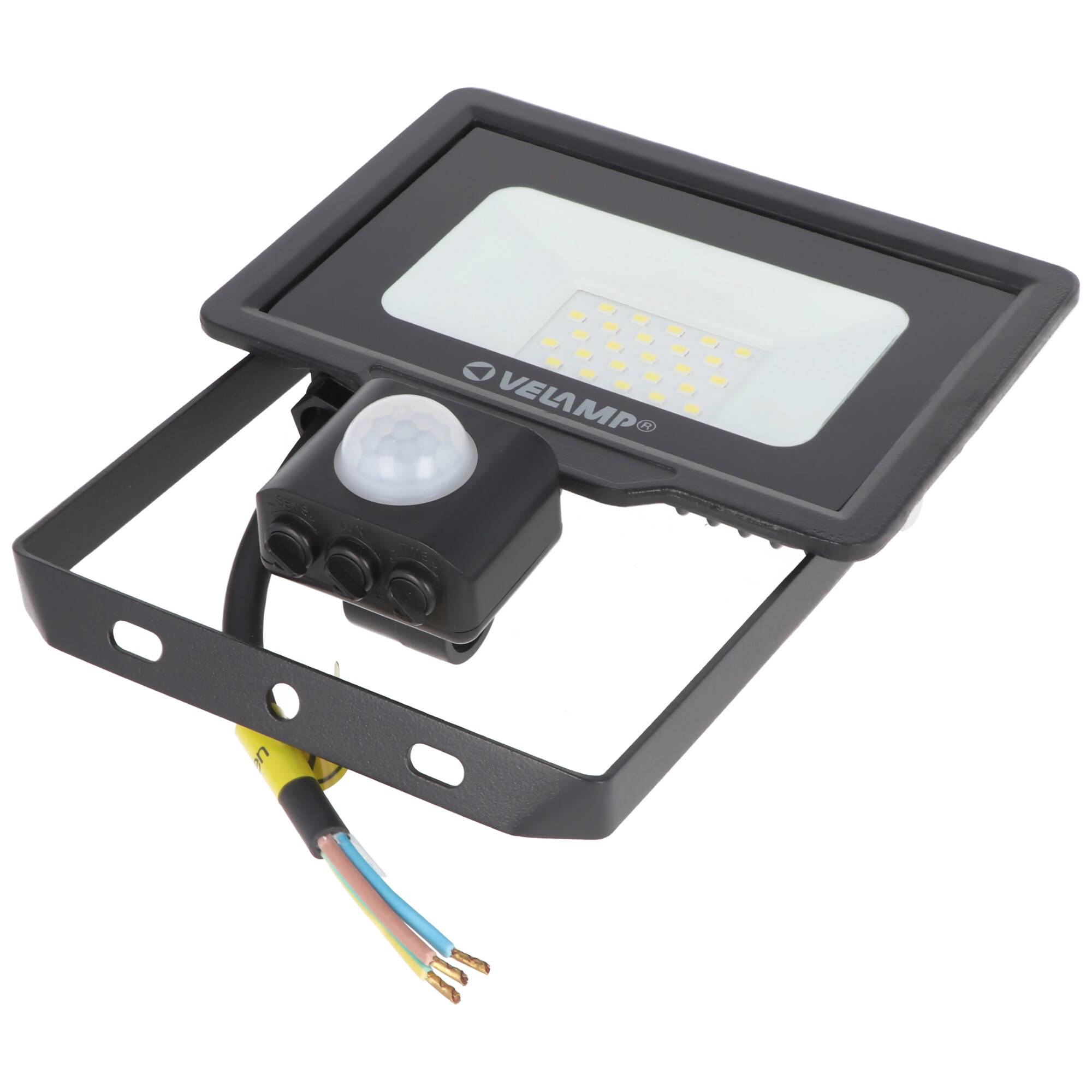 Velamp PADLIGHT5, SMD 20W IP44 LED-Strahler, schwarz, 6500K. Mit IR-Sensor